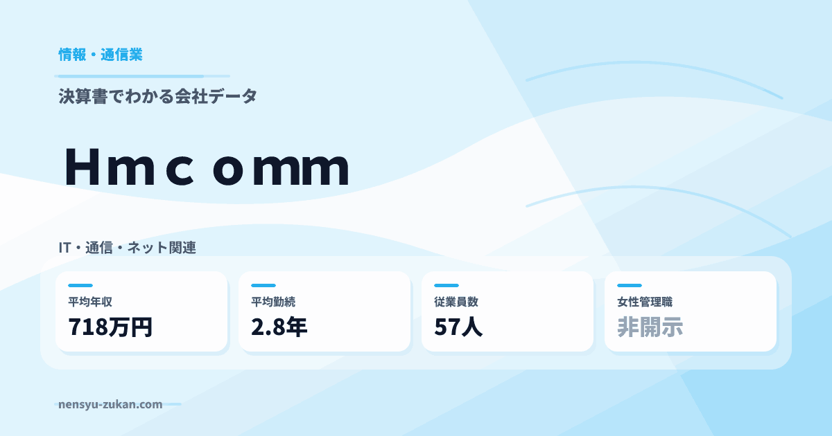 Ｈｍｃｏｍｍの年収・働き方データ