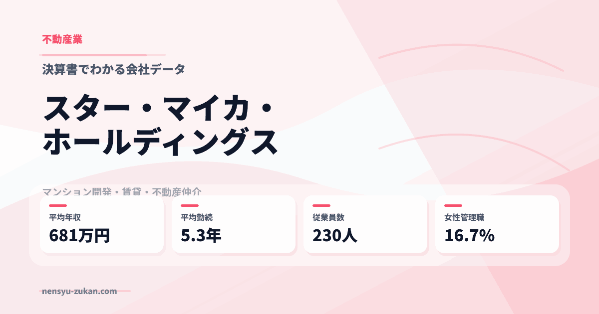 スター・マイカ・ホールディングスの年収・働き方データ