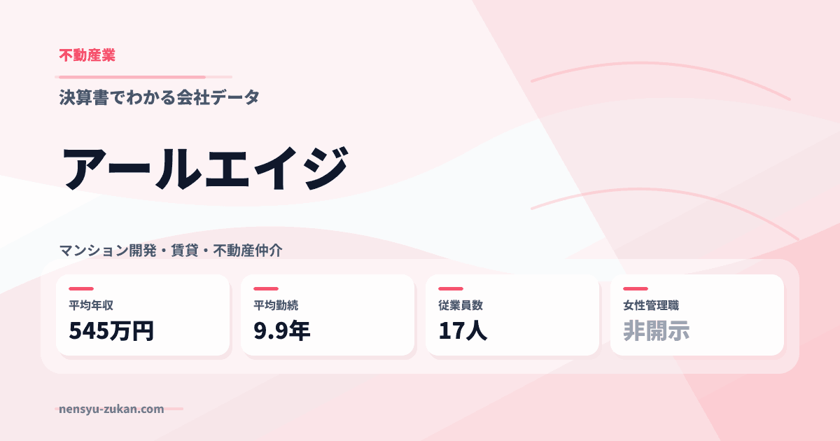 アールエイジの年収・働き方データ