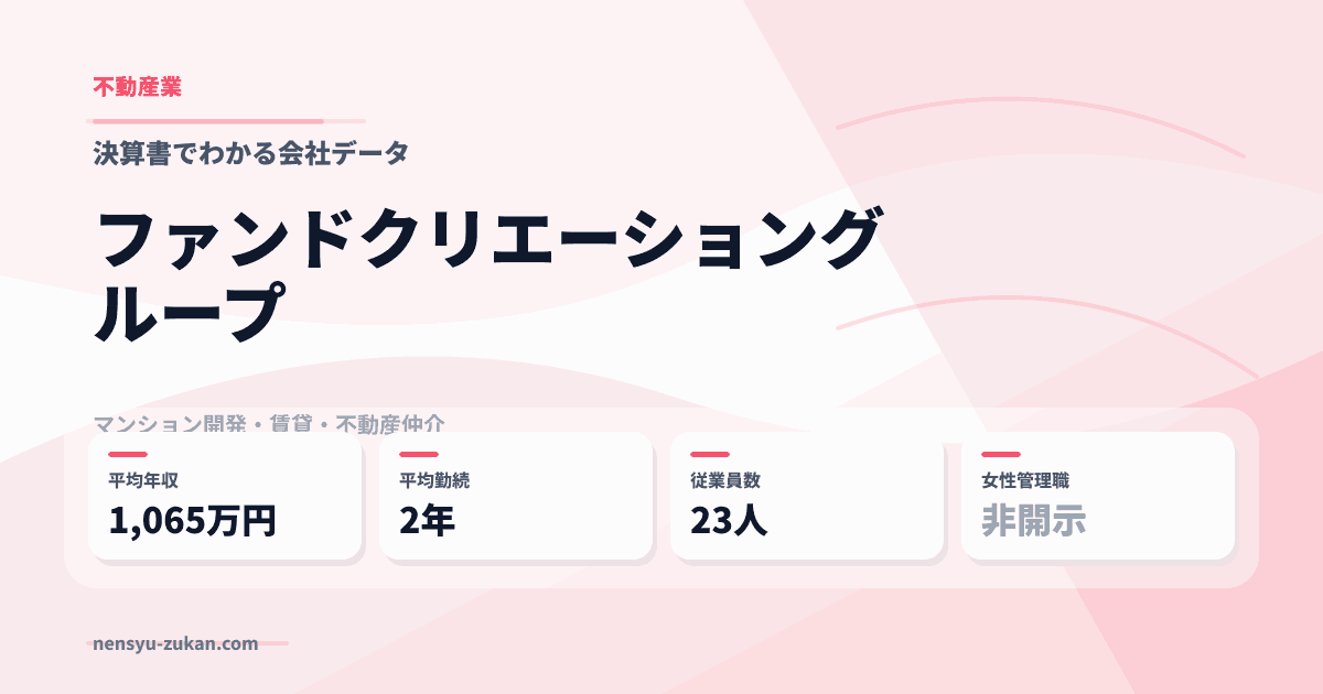 ファンドクリエーショングループの年収・働き方データ