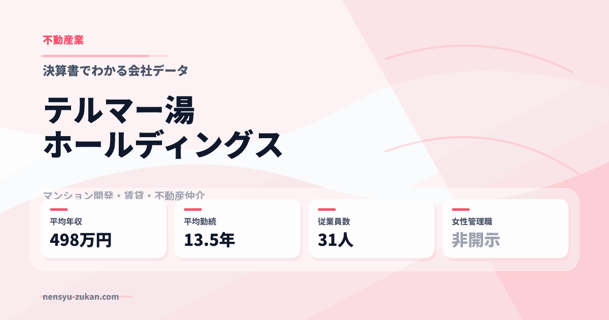 テルマー湯ホールディングスの年収・働き方データ