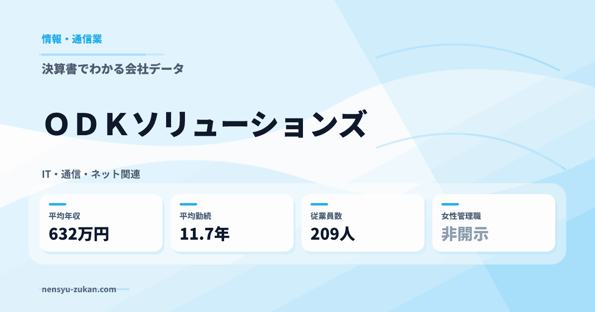 ＯＤＫソリューションズの年収・働き方データ
