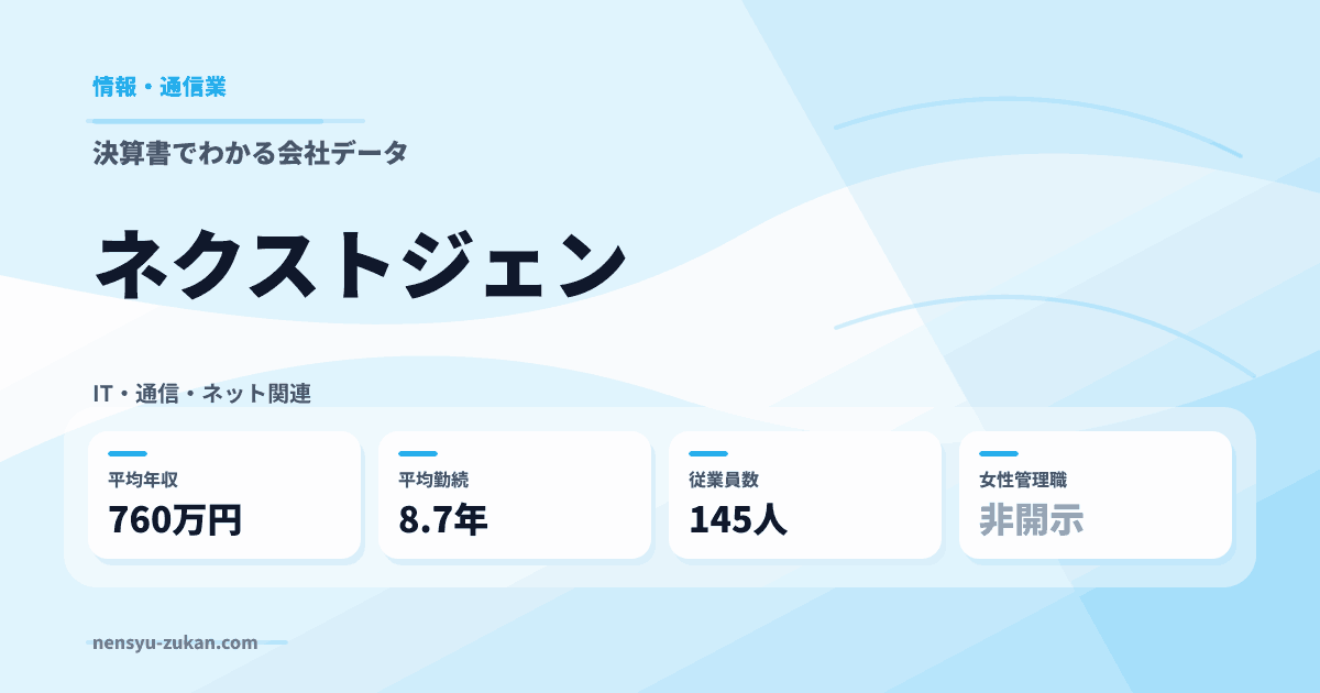 ネクストジェンの年収・働き方データ