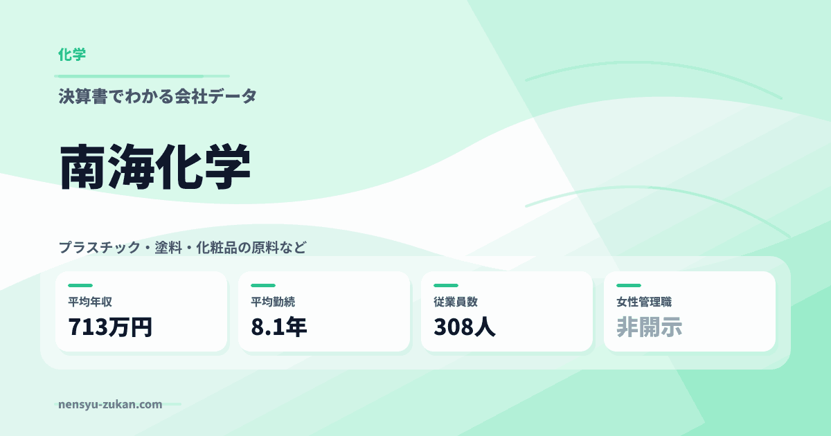 南海化学の年収・働き方データ