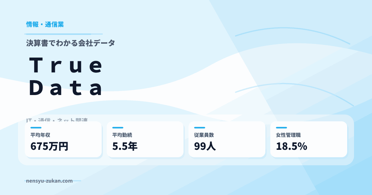 Ｔｒｕｅ　Ｄａｔａの年収・働き方データ
