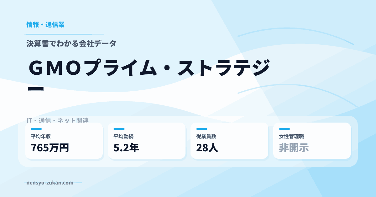 ＧＭＯプライム・ストラテジーの年収・働き方データ