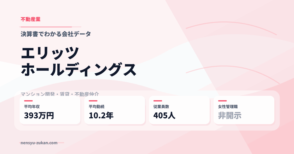 エリッツホールディングスの年収・働き方データ