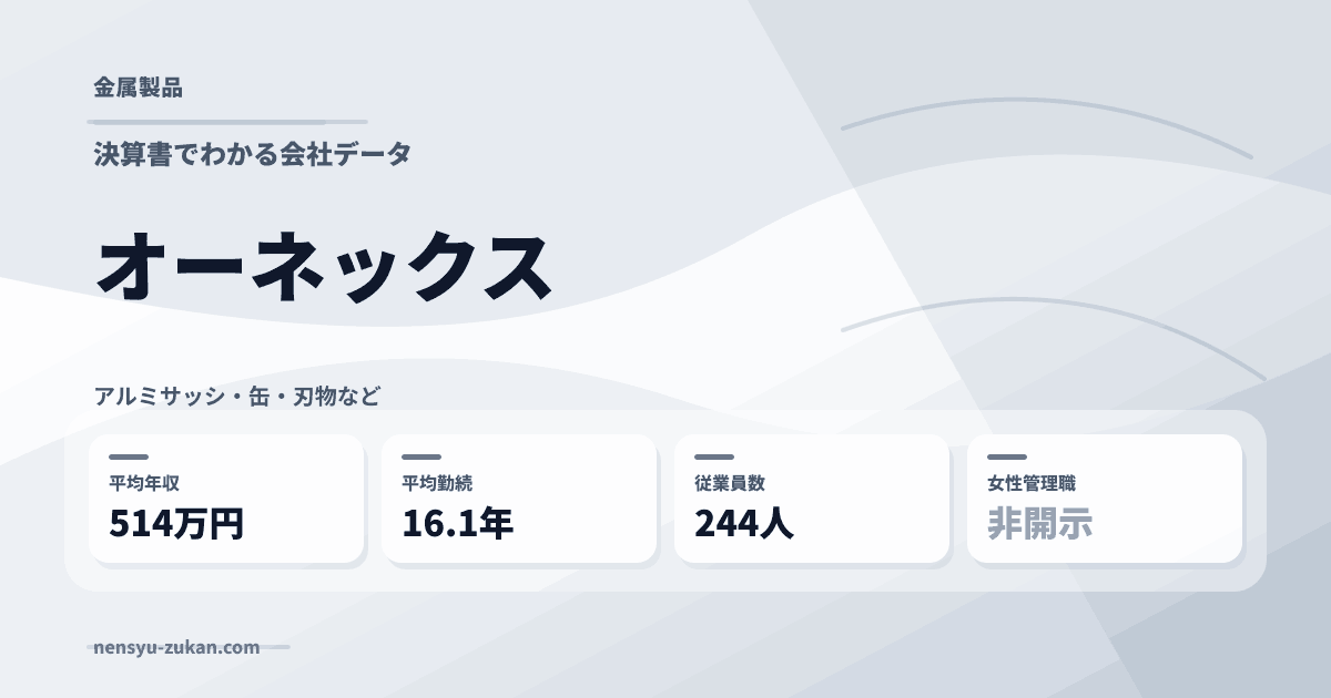 オーネックスの年収・働き方データ