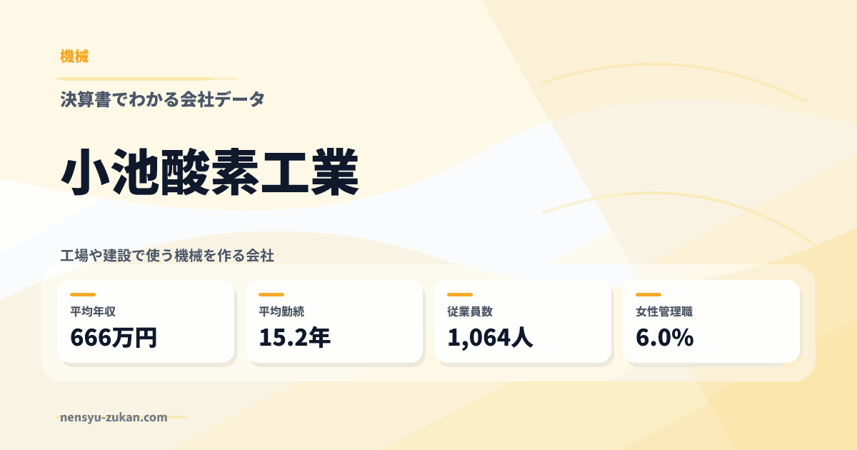 小池酸素工業の年収・働き方データ