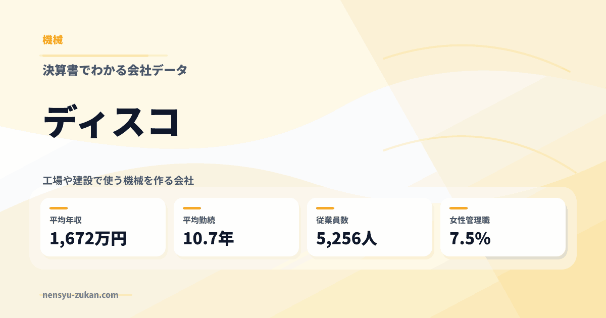 ディスコの年収・働き方データ