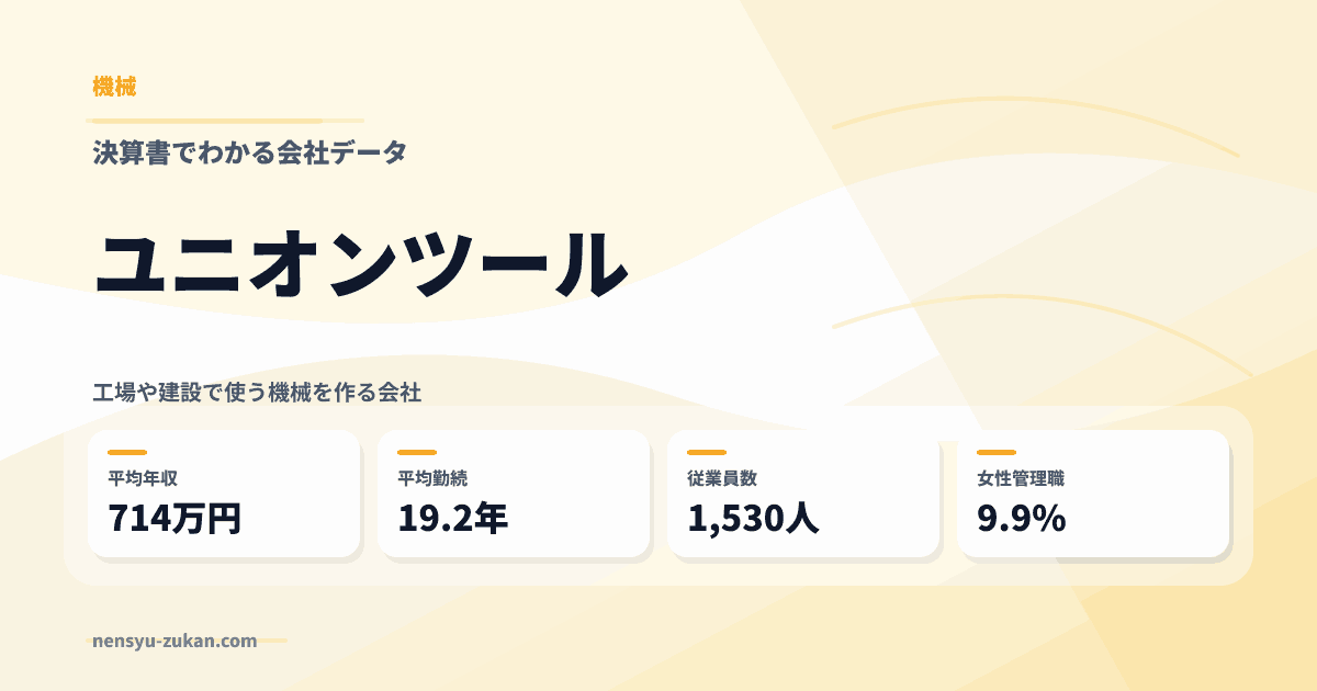 ユニオンツールの年収・働き方データ