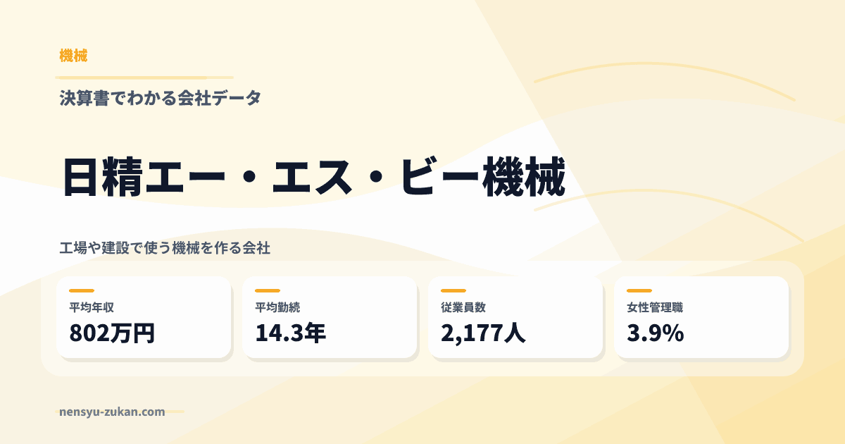日精エー・エス・ビー機械の年収・働き方データ