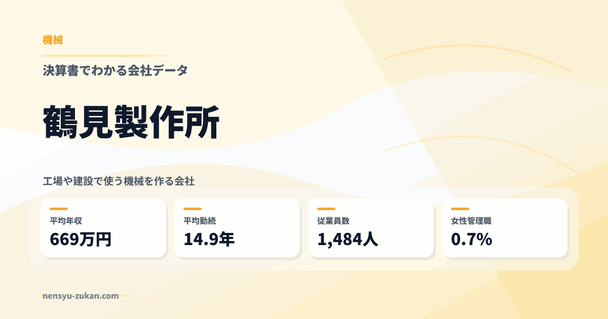 鶴見製作所の年収・働き方データ