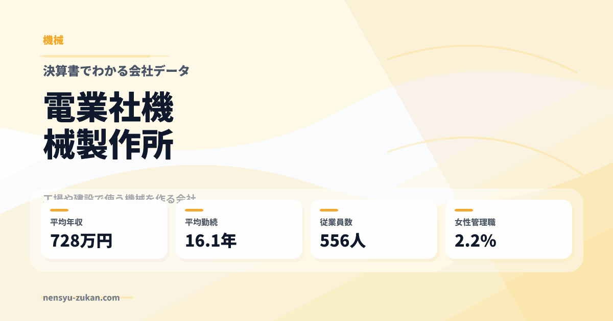 電業社機械製作所の年収・働き方データ