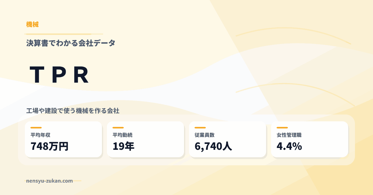 ＴＰＲの年収・働き方データ