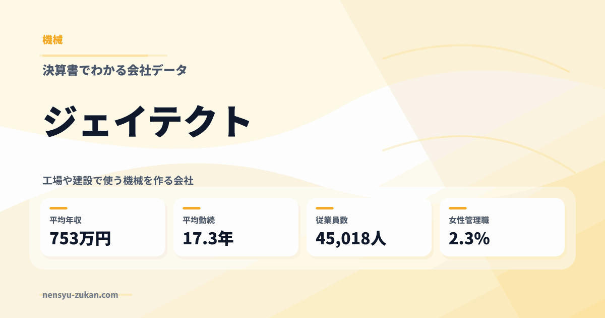 ジェイテクトの年収・働き方データ
