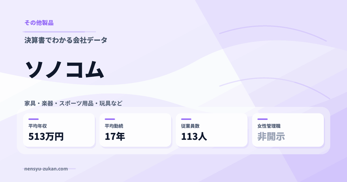 ソノコムの年収・働き方データ