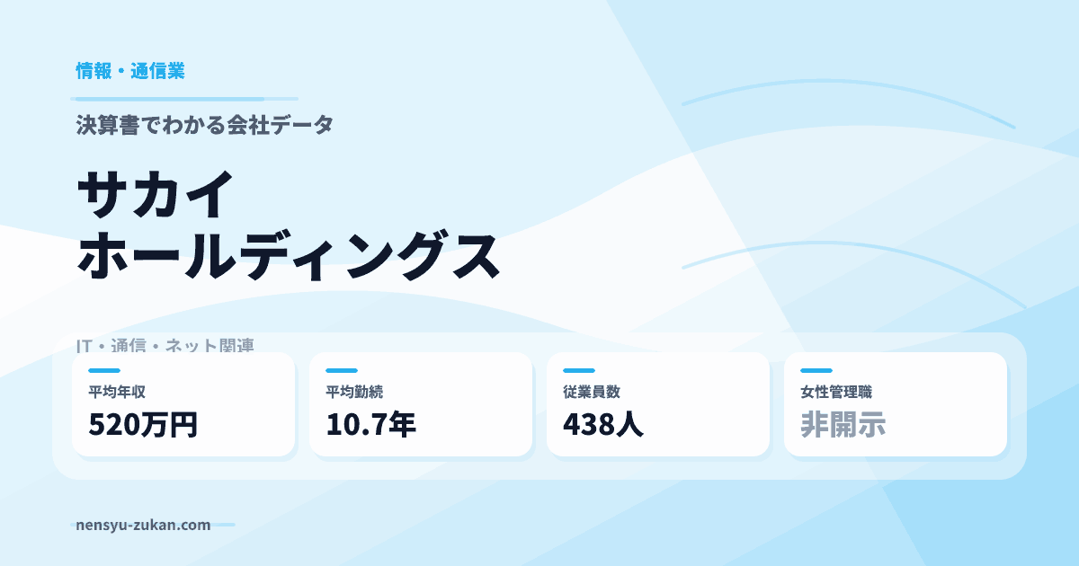 サカイホールディングスの年収・働き方データ