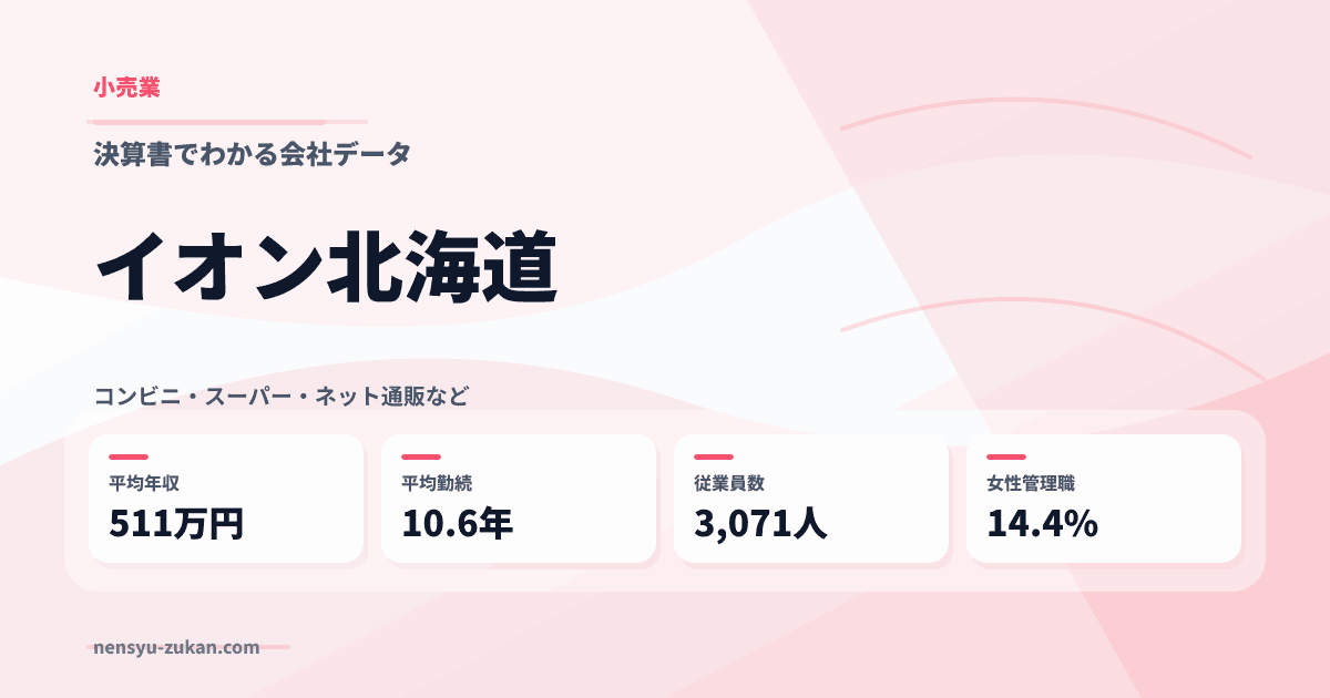 イオン北海道の年収・働き方データ