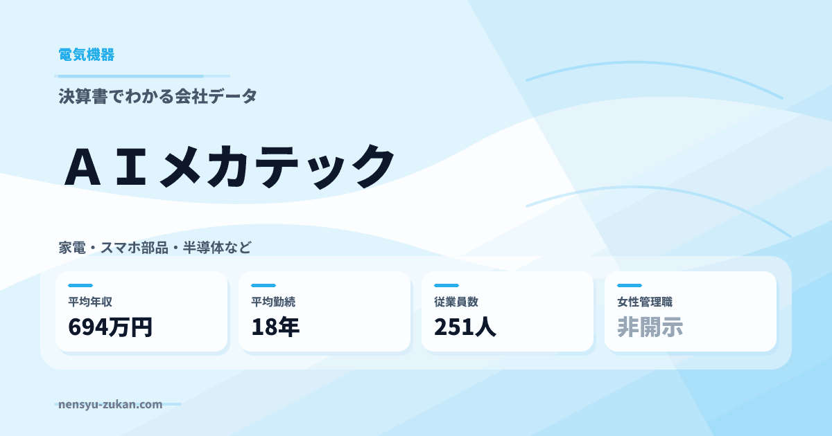 ＡＩメカテックの年収・働き方データ