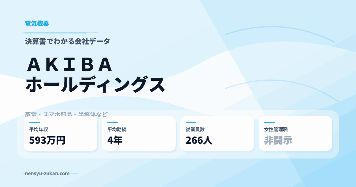 ＡＫＩＢＡホールディングスの年収・働き方データ