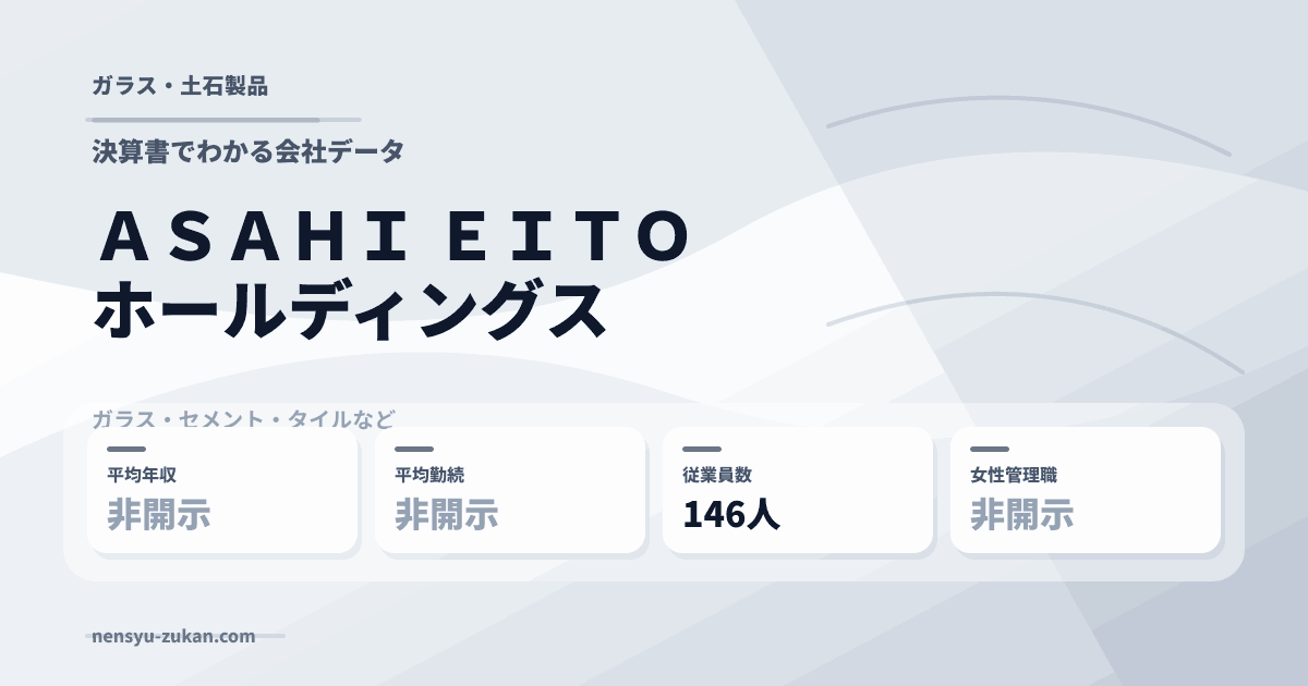 ＡＳＡＨＩ　ＥＩＴＯホールディングスの年収・働き方データ