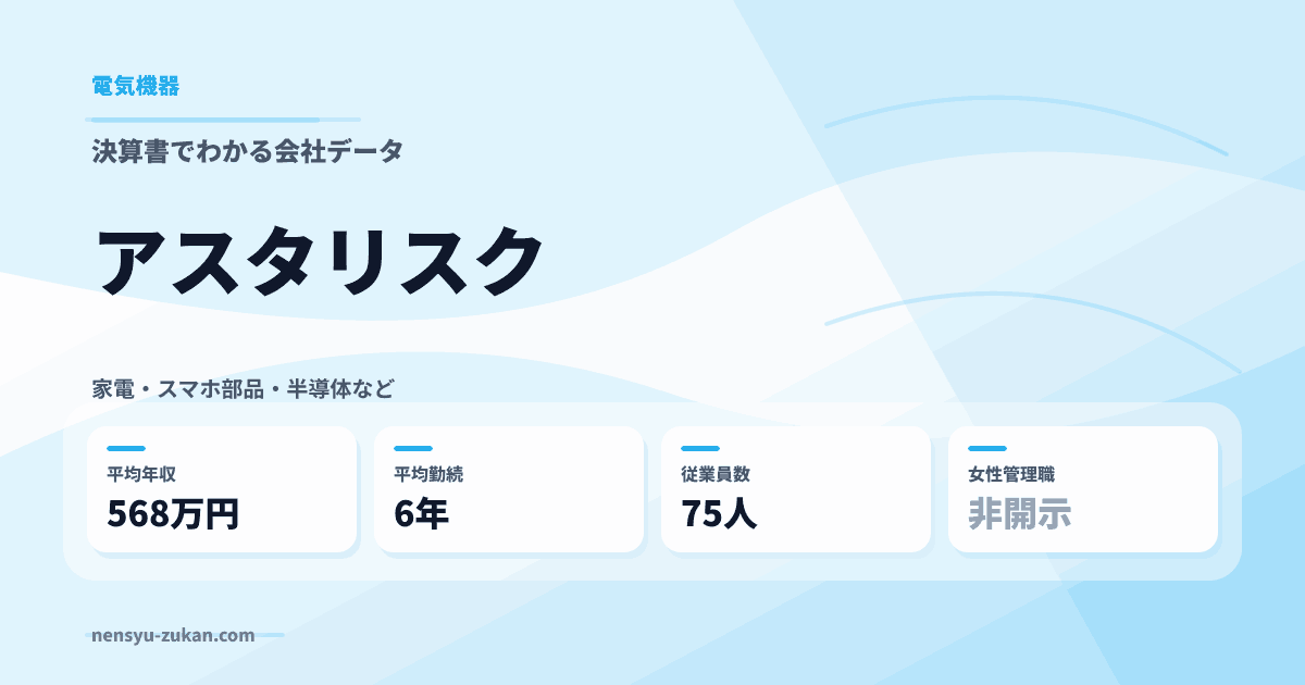 アスタリスクの年収・働き方データ