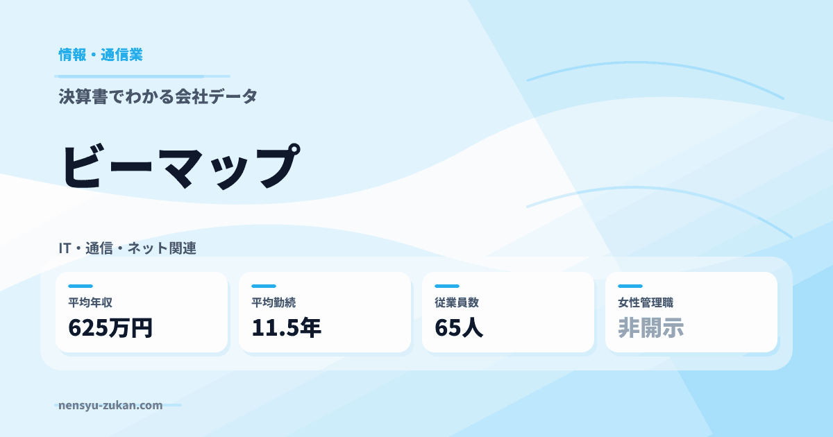 ビーマップの年収・働き方データ
