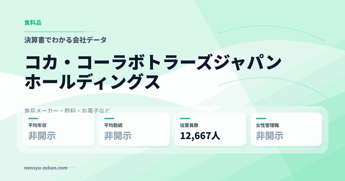 コカ・コーラボトラーズジャパンホールディングスの年収・働き方データ