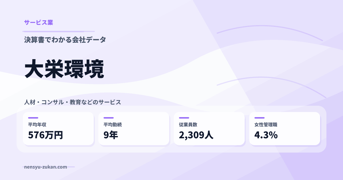 大栄環境の年収・働き方データ