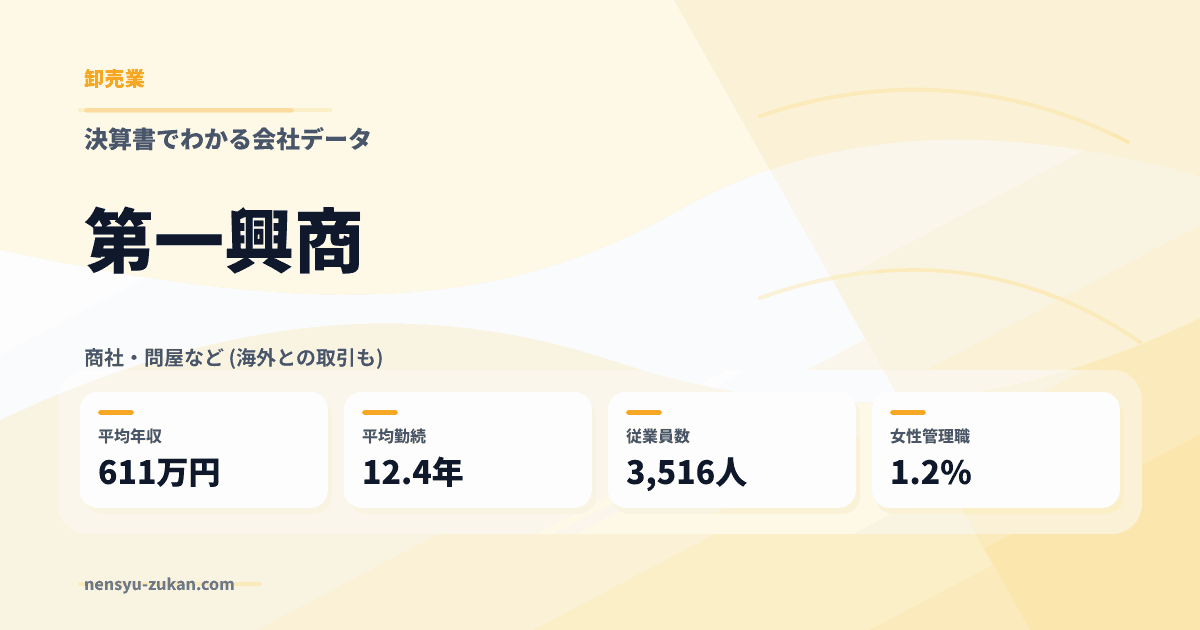 第一興商の年収・働き方データ