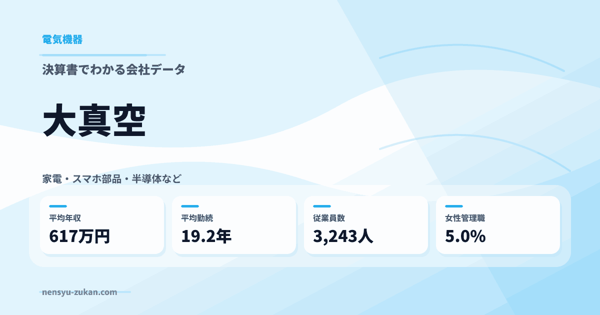 大真空の年収・働き方データ