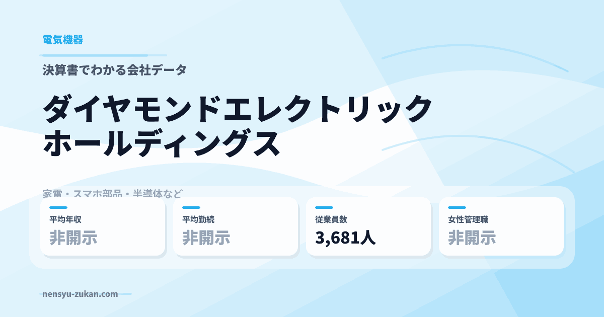 ダイヤモンドエレクトリックホールディングスの年収・働き方データ