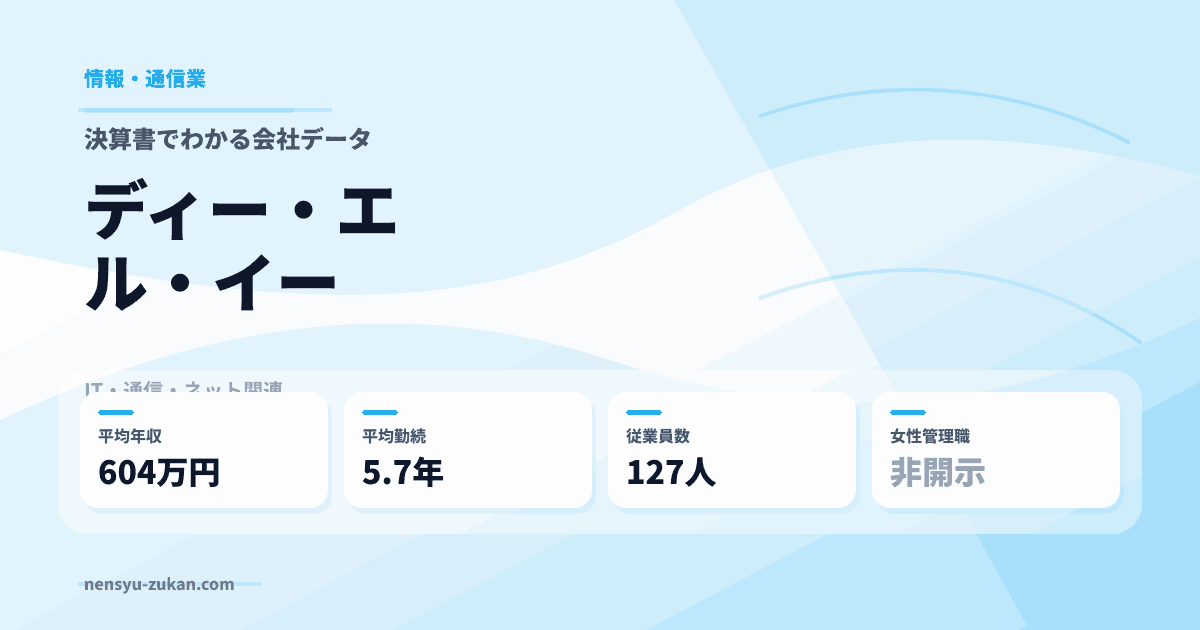 ディー・エル・イーの年収・働き方データ