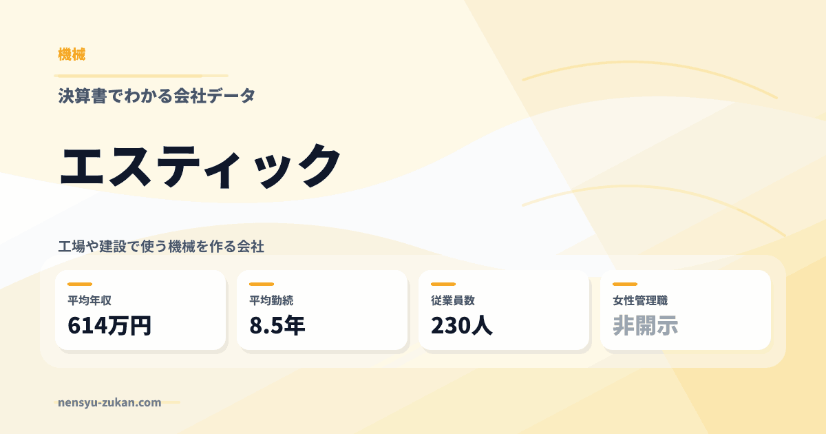 エスティックの年収・働き方データ