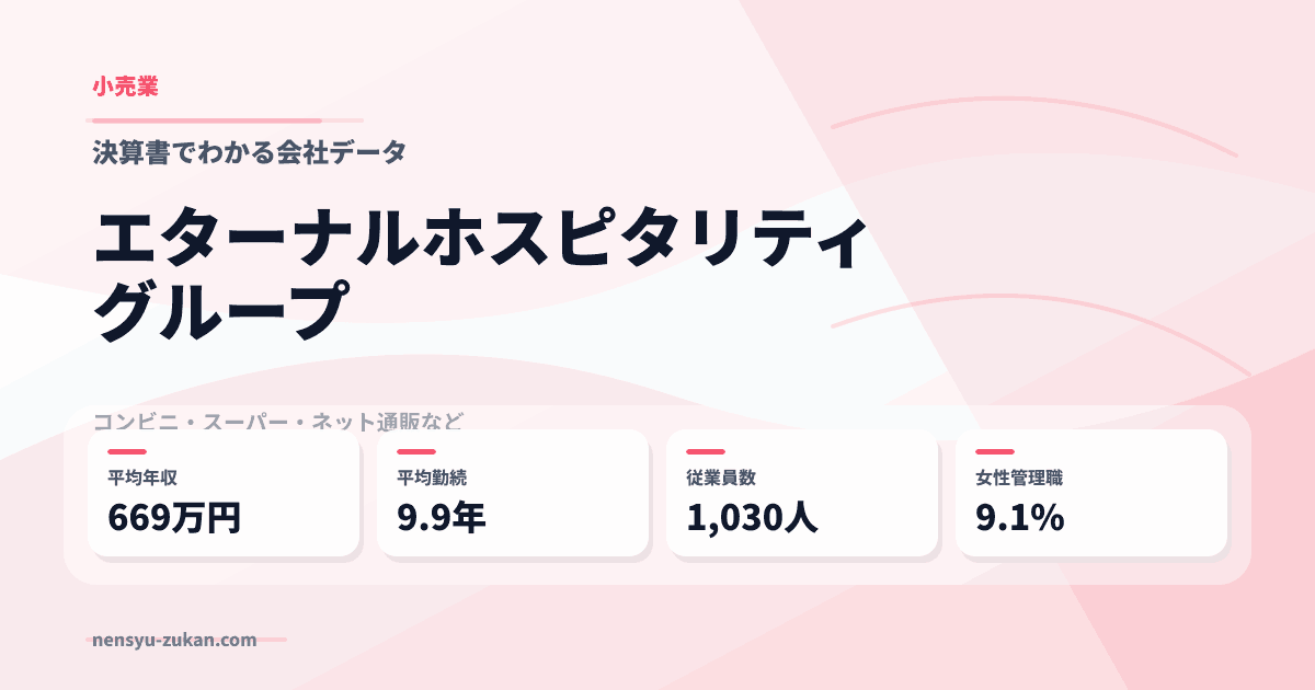 エターナルホスピタリティグループの年収・働き方データ