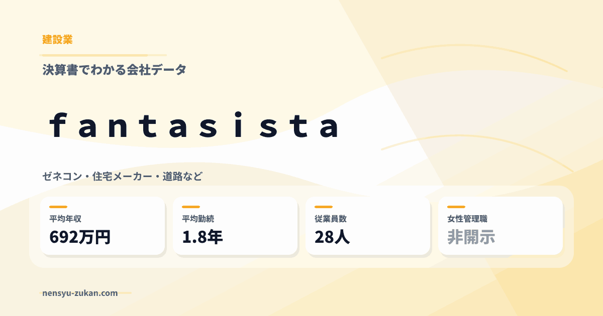 ｆａｎｔａｓｉｓｔａの年収・働き方データ