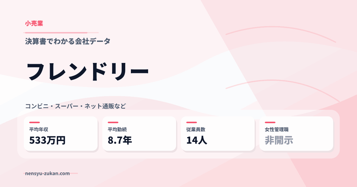 フレンドリーの年収・働き方データ