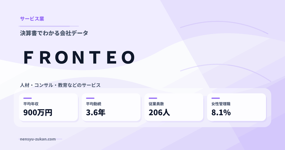 ＦＲＯＮＴＥＯの年収・働き方データ