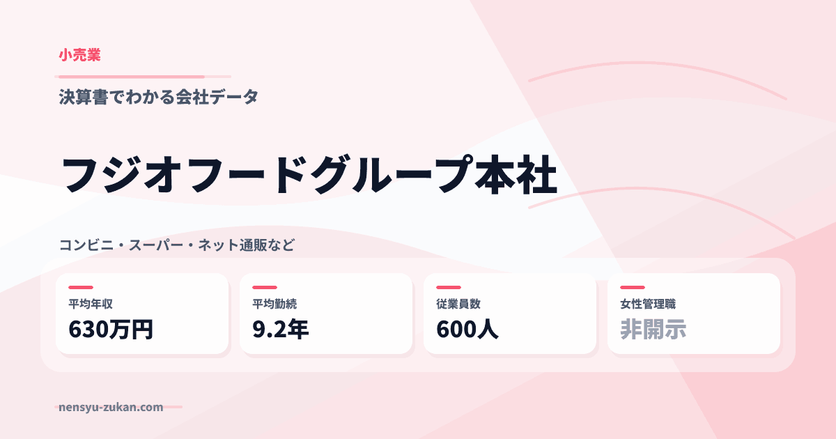 フジオフードグループ本社の年収・働き方データ