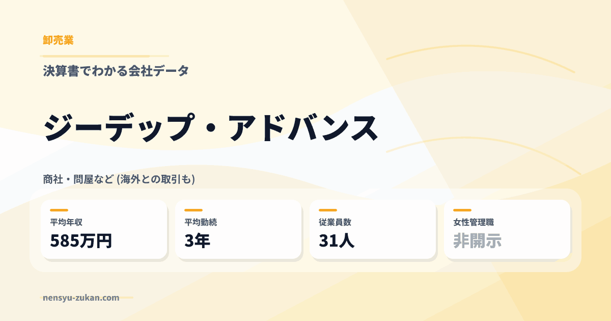 ジーデップ・アドバンスの年収・働き方データ