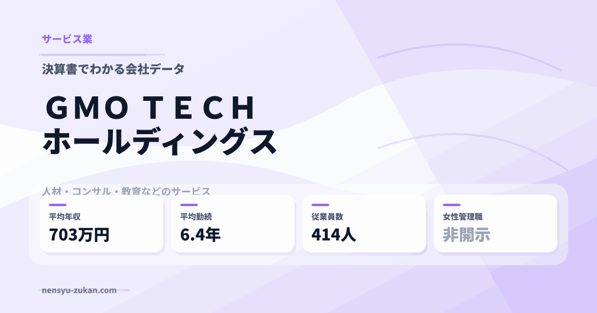 ＧＭＯ　ＴＥＣＨホールディングスの年収・働き方データ