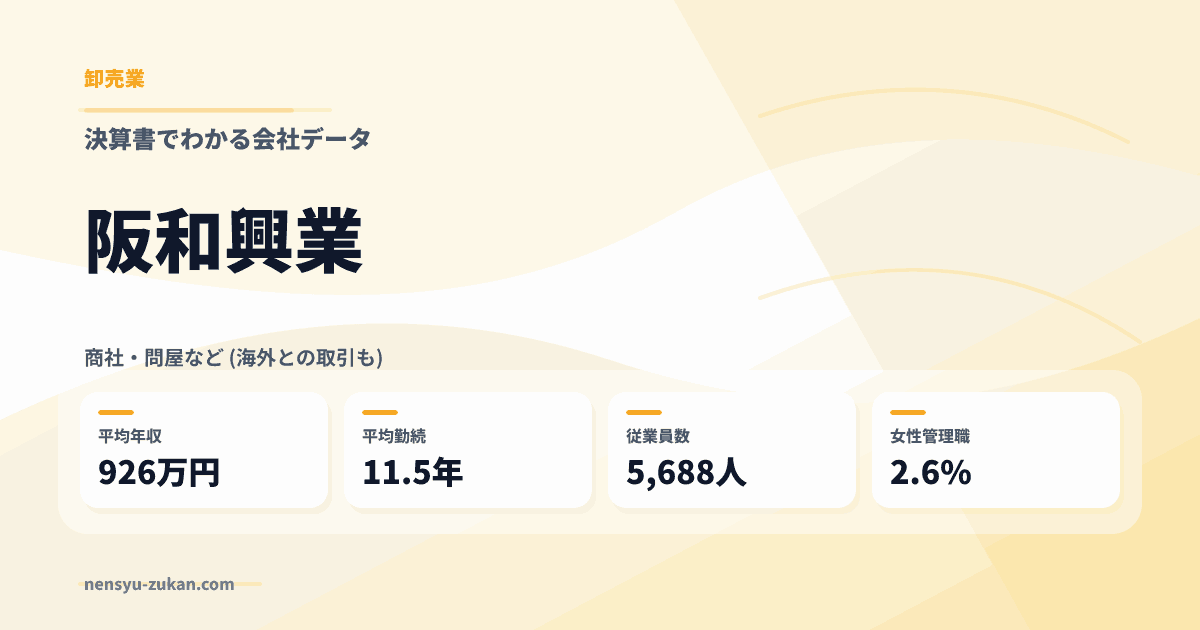 阪和興業の年収・働き方データ