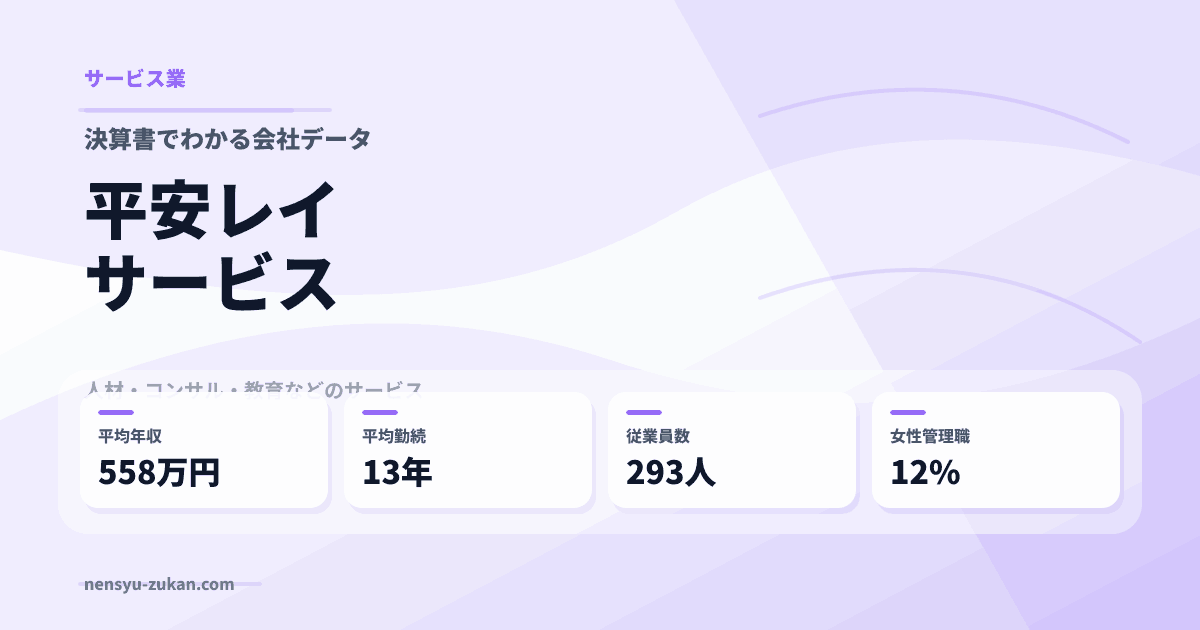 平安レイサービスの年収・働き方データ