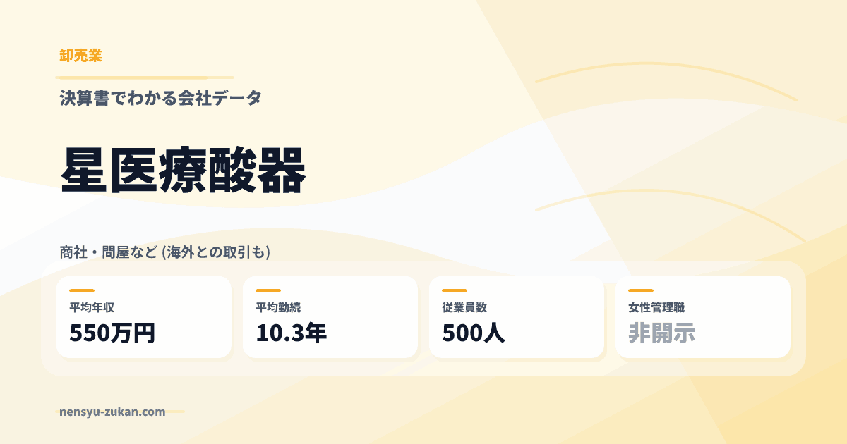 星医療酸器の年収・働き方データ