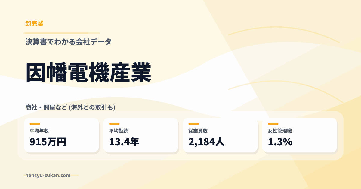因幡電機産業の年収・働き方データ