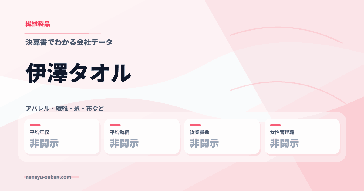伊澤タオルの年収・働き方データ