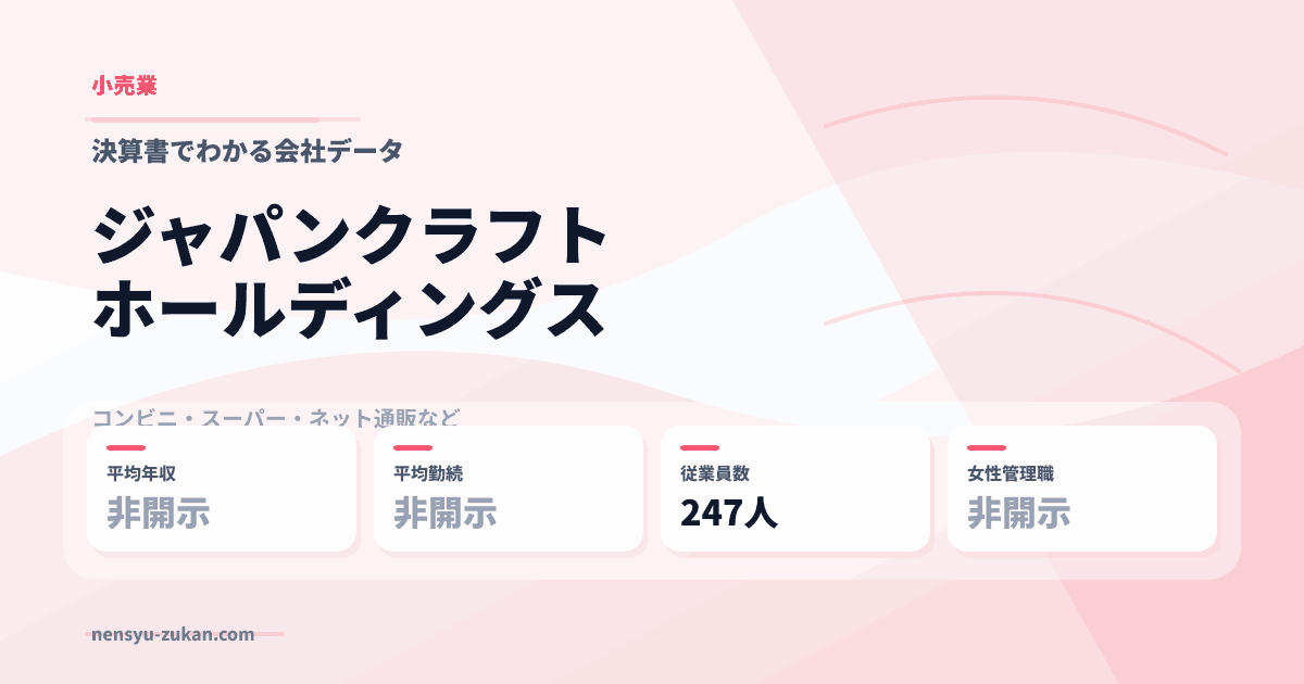 ジャパンクラフトホールディングスの年収・働き方データ