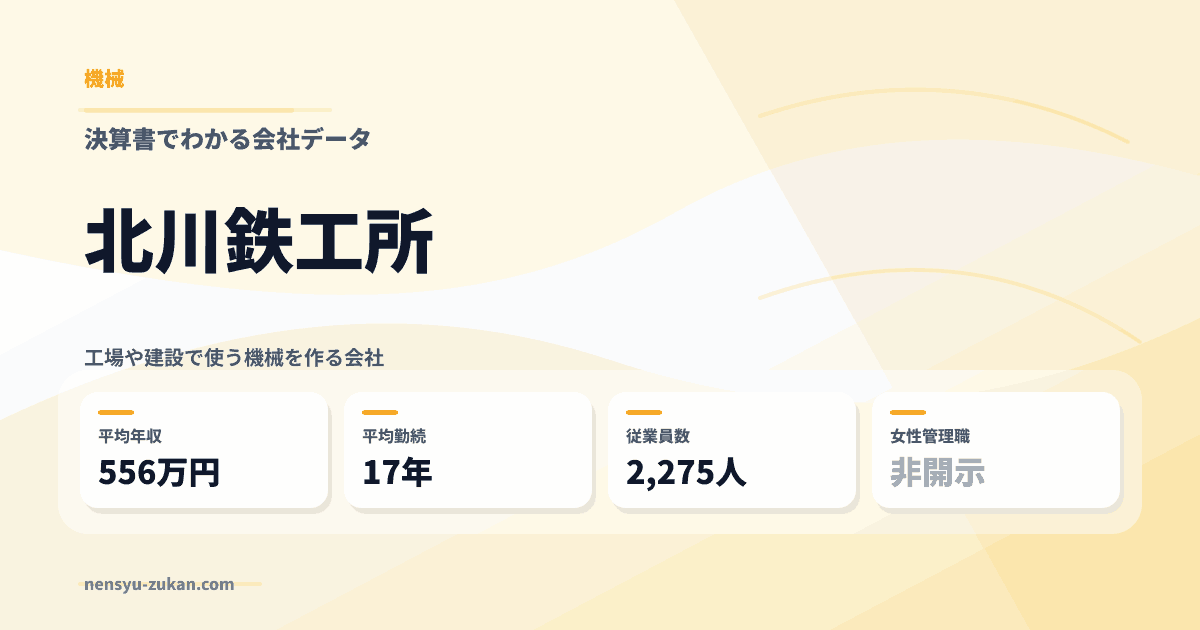北川鉄工所の年収・働き方データ