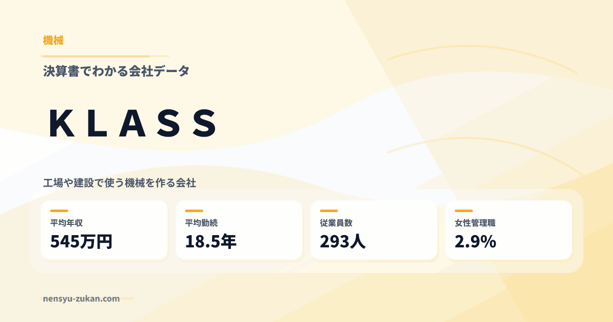 ＫＬＡＳＳの年収・働き方データ